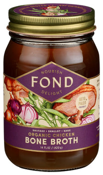 FOND BONE BROTH: Chicken Bone Broth Shiitake Sage, 14 oz