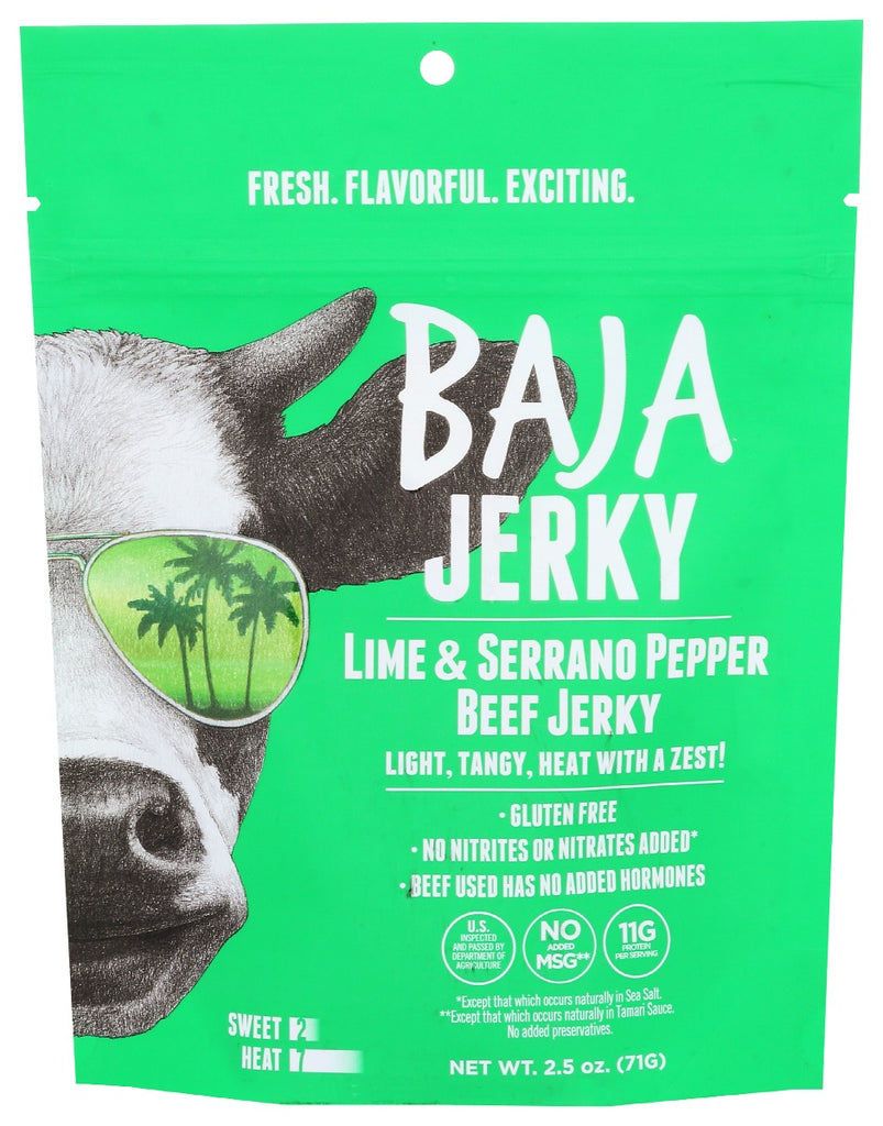 BAJA JERKY: Lime And Serrano Beef Jerky, 2.5 oz