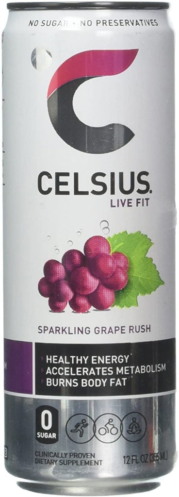 CELSIUS: Live Fit Sparkling Grape Rush, 12 oz