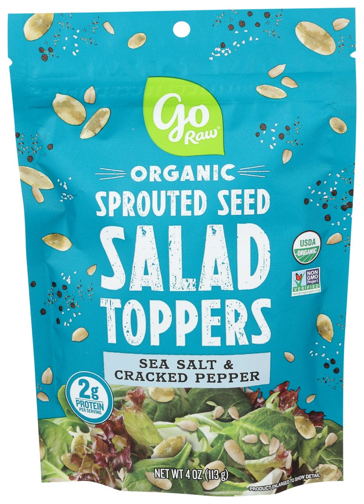 GO RAW: Sea Salt and Cracked Pepper Sprouted Salad Toppers, 4 oz