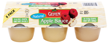 GEFEN: Natural Apple Sauce Cups 6Pack, 24 oz