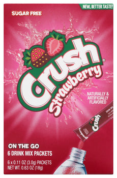 CRUSH: Strawberry Powder Drink Mix 6 Packets, 0.63 oz