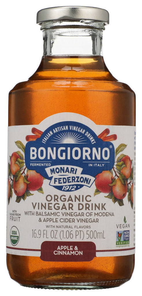 BONGIORNO: Organic Vinegar Drink Apple And Cinnamon, 16.9 oz