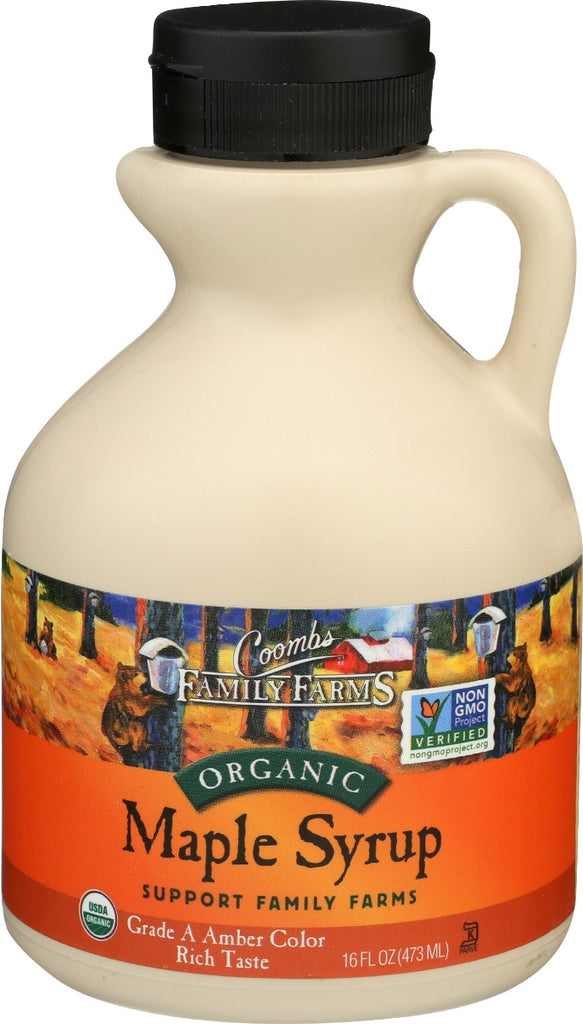 COOMBS FAMILY FARMS: Grade A Amber Color Rich Taste Organic Maple Syrup, 16 oz