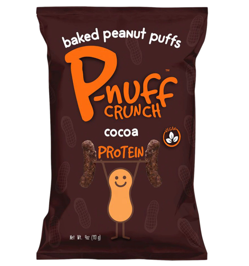 PNUFF: Baked Peanut Puffs Cocoa Flavor, 4 oz