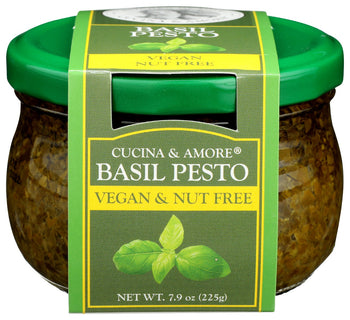 CUCINA & AMORE: Basil Pesto Vegan Nut Free, 7.9 oz