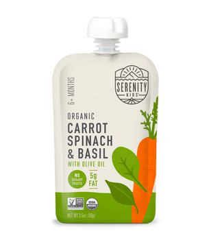 SERENITY KIDS: Pouch Organic Carrots Spinach, 3.5 oz