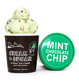 CREAM AND SUGAR: Ice Cream Mint Choco Chip, 16 oz