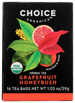 CHOICE TEA: Tea Herbal Grapefruit Honeybush, 16 bg