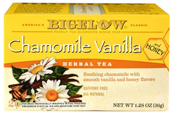 BIGELOW: Chamomile Vanilla Honey Herbal Tea 20 Bags, 1.28 oz