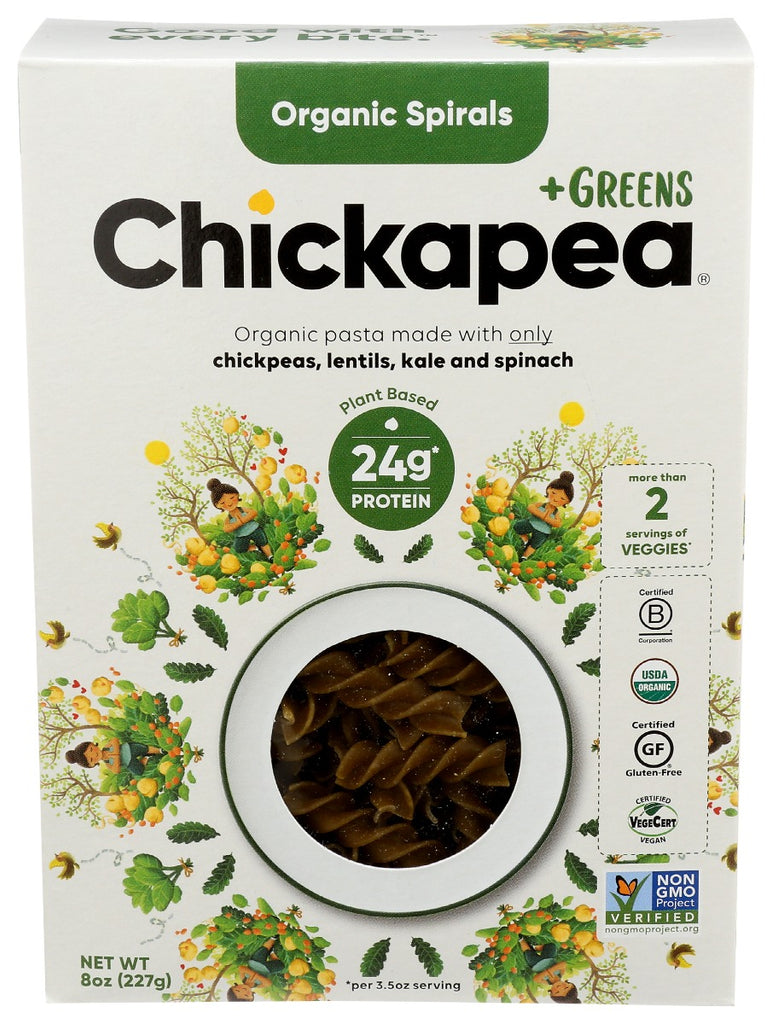 CHICKAPEA: Pasta Greens Spirals, 8 oz