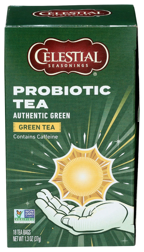 CELESTIAL SEASONINGS: Probiotic Green Tea, 18 bg