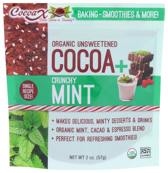 COCOAX: Organic Unsweetened Cococa Crunchy Mint, 2 oz