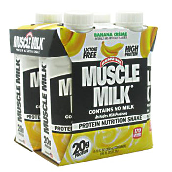 MUSCLE MILK: Protein Shake Banana Creme 4 Counts, 44 oz