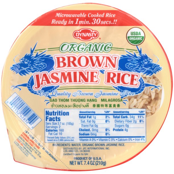 DYNASTY: Organic Brown Jasmine Rice, 7.4 oz