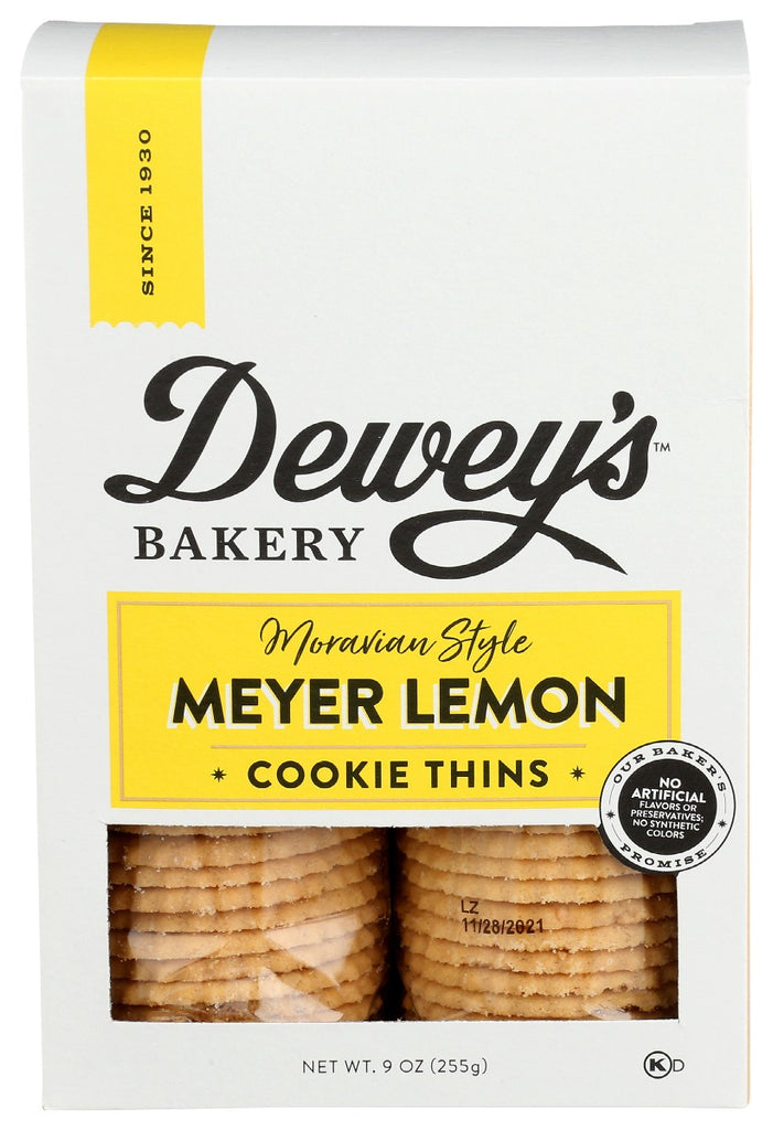 DEWEYS: Meyer Lemon Moravian Style Cookie Thins, 9 oz