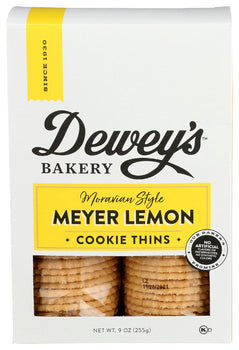 DEWEYS: Meyer Lemon Moravian Style Cookie Thins, 9 oz