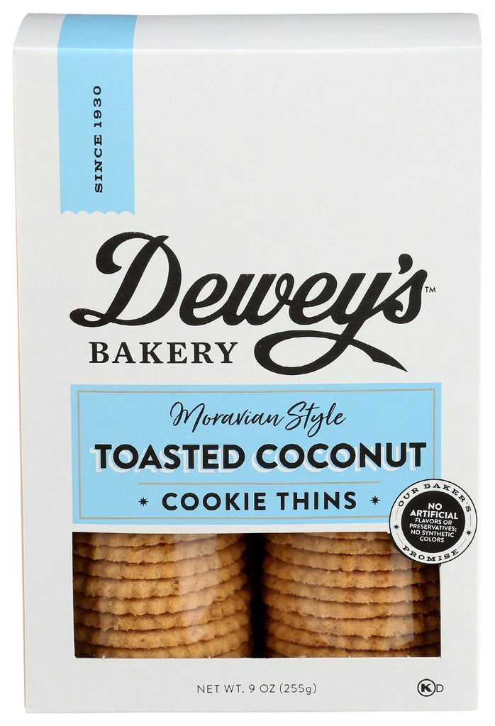 DEWEYS: Toasted Coconut Moravian Cookie Thins, 9 oz