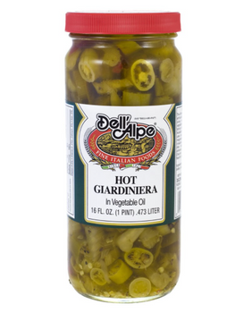 DELL ALPE: Hot Giardiniera In Vegetable Oil, 16 oz