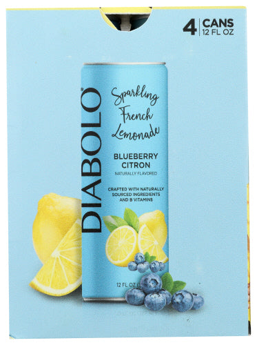 DIABOLO: Blueberry Citron Soda 4pk, 48 fo