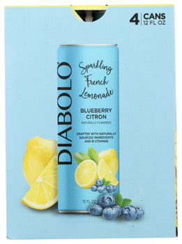 DIABOLO: Blueberry Citron Soda 4pk, 48 fo