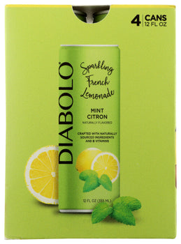 DIABOLO: Mint Citron Soda 4pk, 48 fo