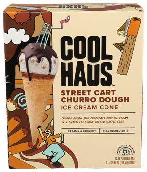 COOLHAUS: Street Cart Churro Dough Ice Cream Cones, 12.75 oz