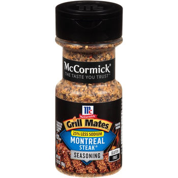 GRILL MATES: 25 Percent Less Sodium Montreal Steak Seasoning, 3.18 oz