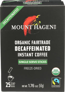 MOUNT HAGEN: Organic Instant Decaffeinated Coffee Single Serve Sticks, 1.76 oz