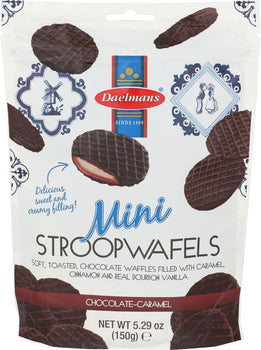 DAELMANS: Mini Chocolate Stroopwafels In Bag, 5.29 oz