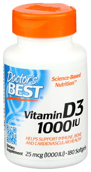 DOCTORS BEST: Vitamin D3 1000Iu, 180 sg