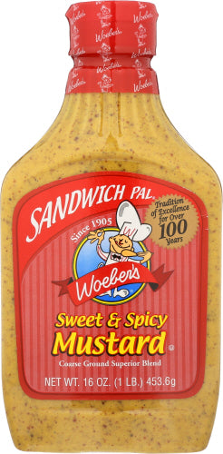 WOEBER: Mustard Sndwch Pal Swt Spicy, 16 oz