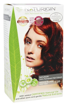 NATURIGIN: Hair Color 7.55 Medium Blonde Deep Red, 3.9 oz