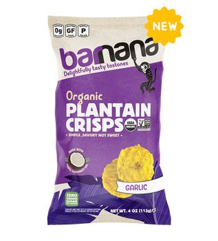 BARNANA: Plantain Org Crisp Garlic, 4 oz