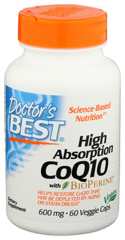 DOCTORS BEST: Coq10 High Absorption 600Mg, 60 vc