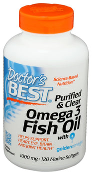 DOCTORS BEST: Purified Clear Omega3 Fish Oil 1000mg, 120 sg