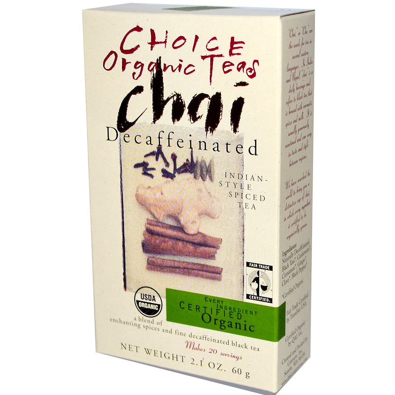 CHOICE TEA: Chai Decaffeinated Tea, 2.1 oz