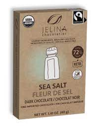 JELINA CHOCOLATIER: Bar Dark Choc Sea Salt, 1.41 oz