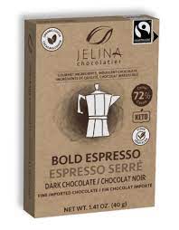 JELINA CHOCOLATIER: Bar Dark Choc Espresso, 1.41 oz