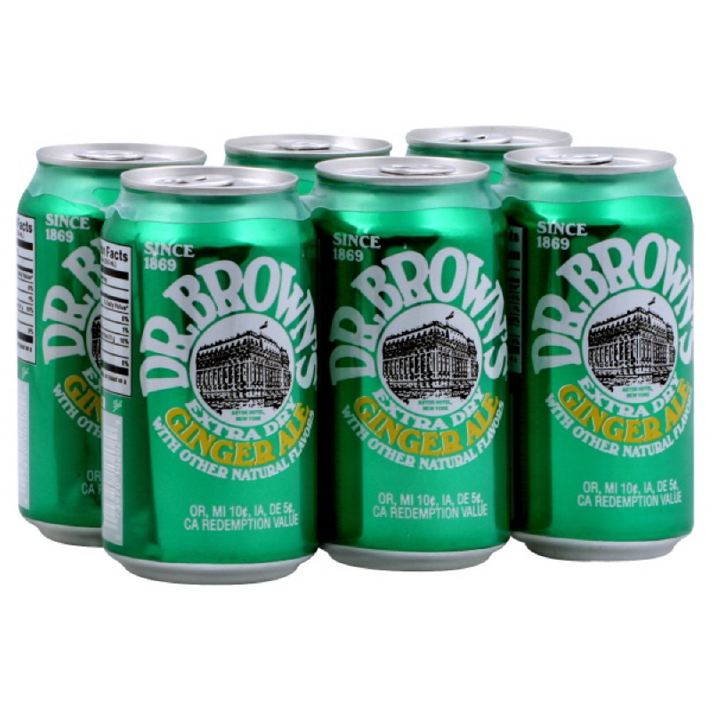 DR BROWNS: Ginger Ale Soda 6-12oz, 72 oz