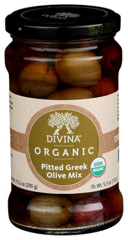 DIVINA: Olive Mix Pitted Greek Organic, 5.3 oz