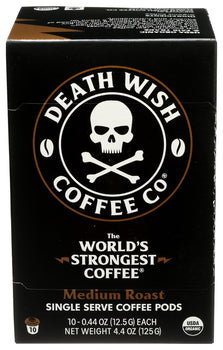 DEATH WISH COFFEE: Single Serve Medium Roast Coffee, 10 cp