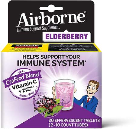 AIRBORNE: Elderberry Immune Support Effervescent Tablets, 20 tb