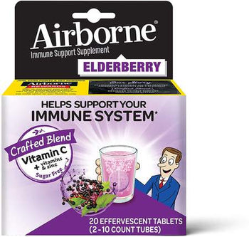 AIRBORNE: Elderberry Immune Support Effervescent Tablets, 20 tb