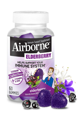 AIRBORNE: Elderberry Immune Support Gummies, 60 un