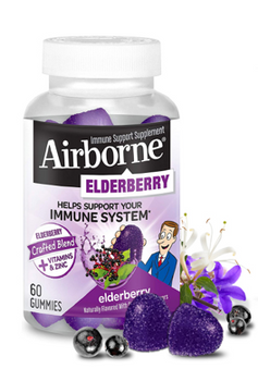 AIRBORNE: Elderberry Immune Support Gummies, 60 un