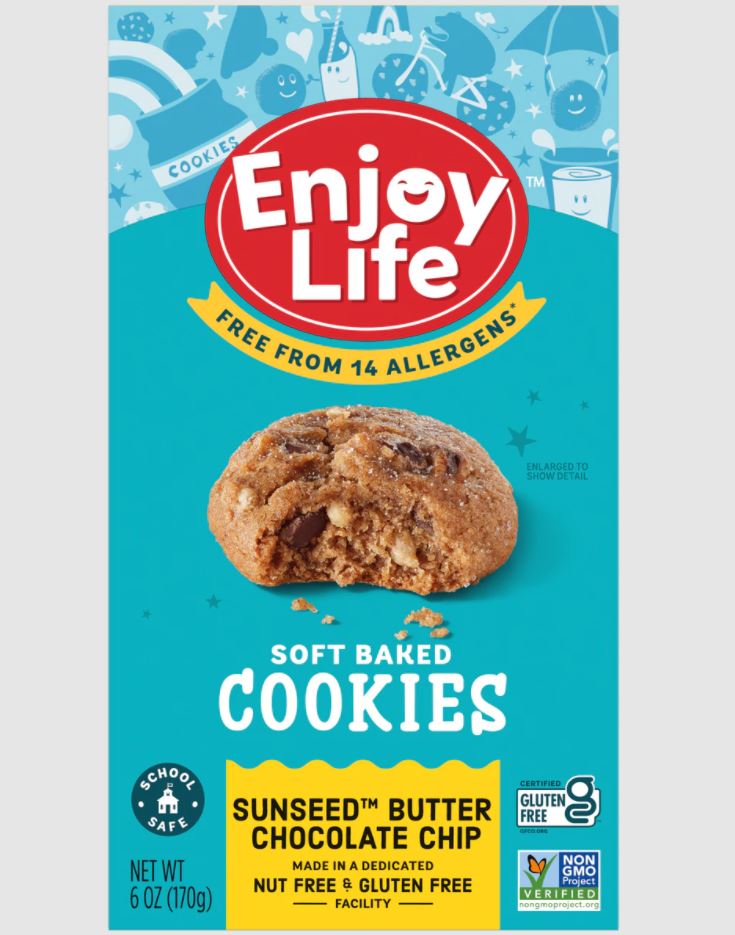 ENJOY LIFE: Sunseed Chocolate Chip Soft Baked Cookies, 6 oz