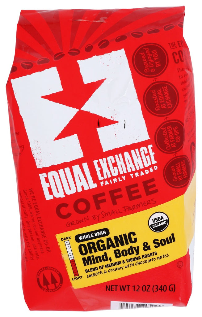 EQUAL EXCHANGE: Coffee Whole Bean Mind Body and Soul Organic, 12 oz