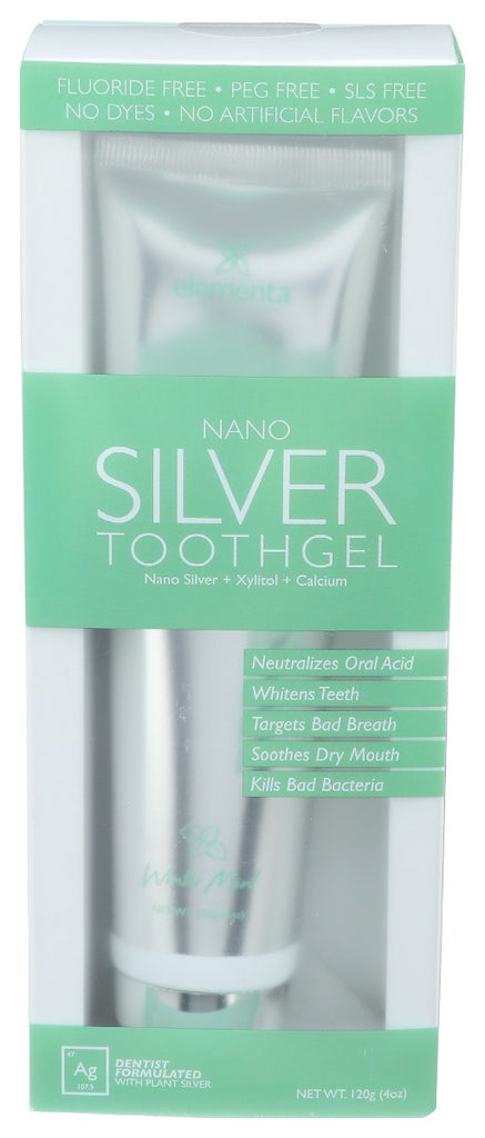 ELEMENTA SILVER: Nano Silver Tooth Gel Wintermint, 4 oz