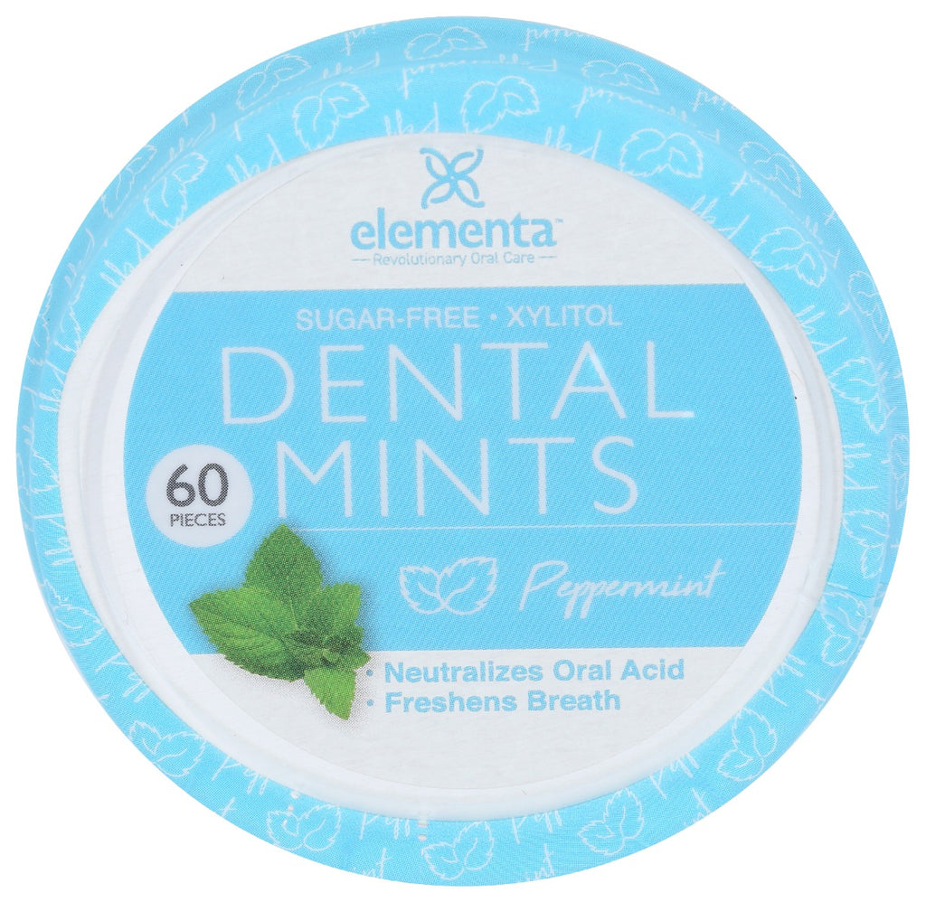 ELEMENTA SILVER: Dental Mints Peppermint, 60 pc